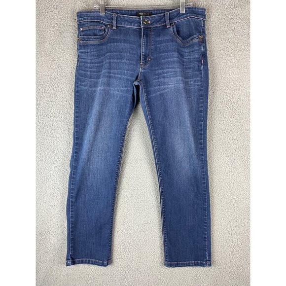 White House Black Market Denim - White House Black Market Slim Leg Blue Jeans Womens Size 16R Denim Stretchy